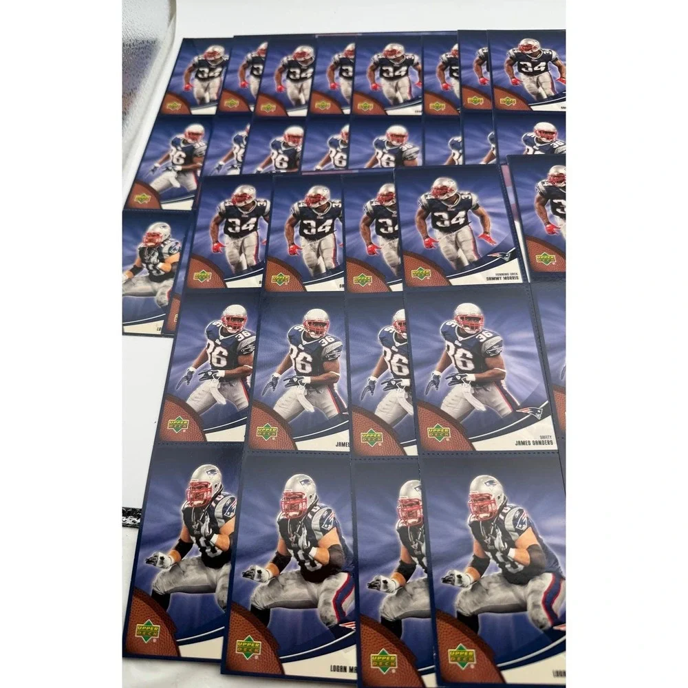 Lot of 12 2007 Upper Deck Boston Globe New England Patriots Sheet 3 Moss Bruschi